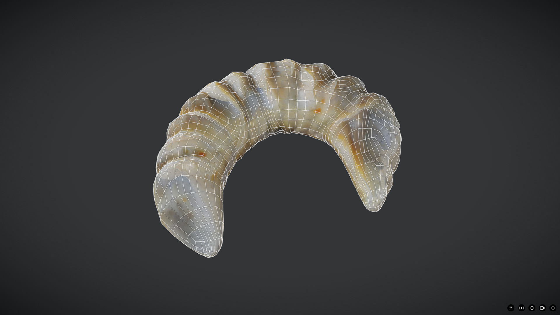 Dumpling Low-poly 3D model_2