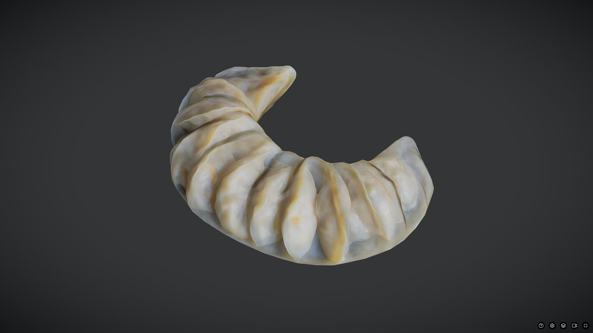 Dumpling Low-poly 3D model_5