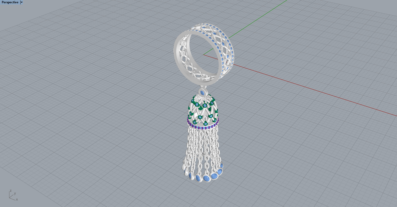 Tassel ring 3D print model_12