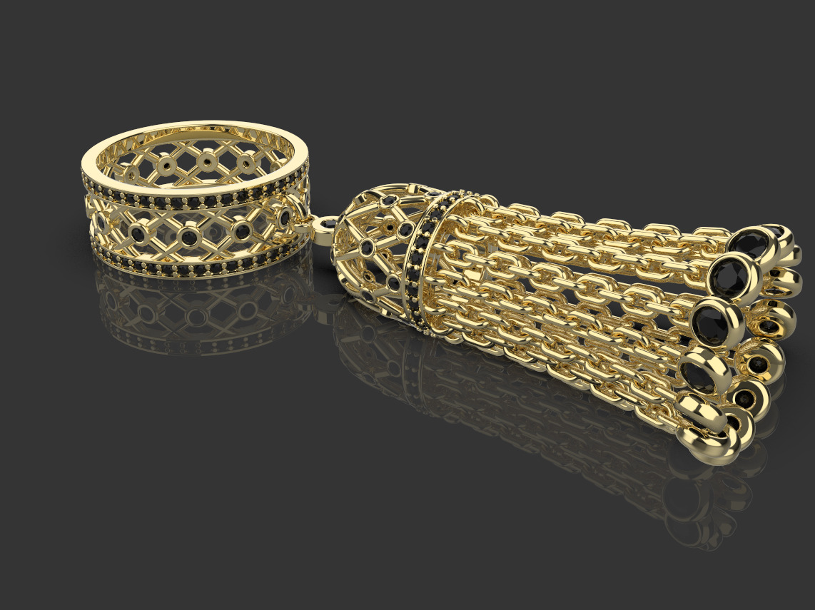 Tassel ring 3D print model_2