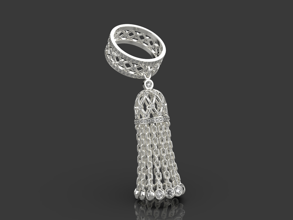 Tassel ring 3D print model_3