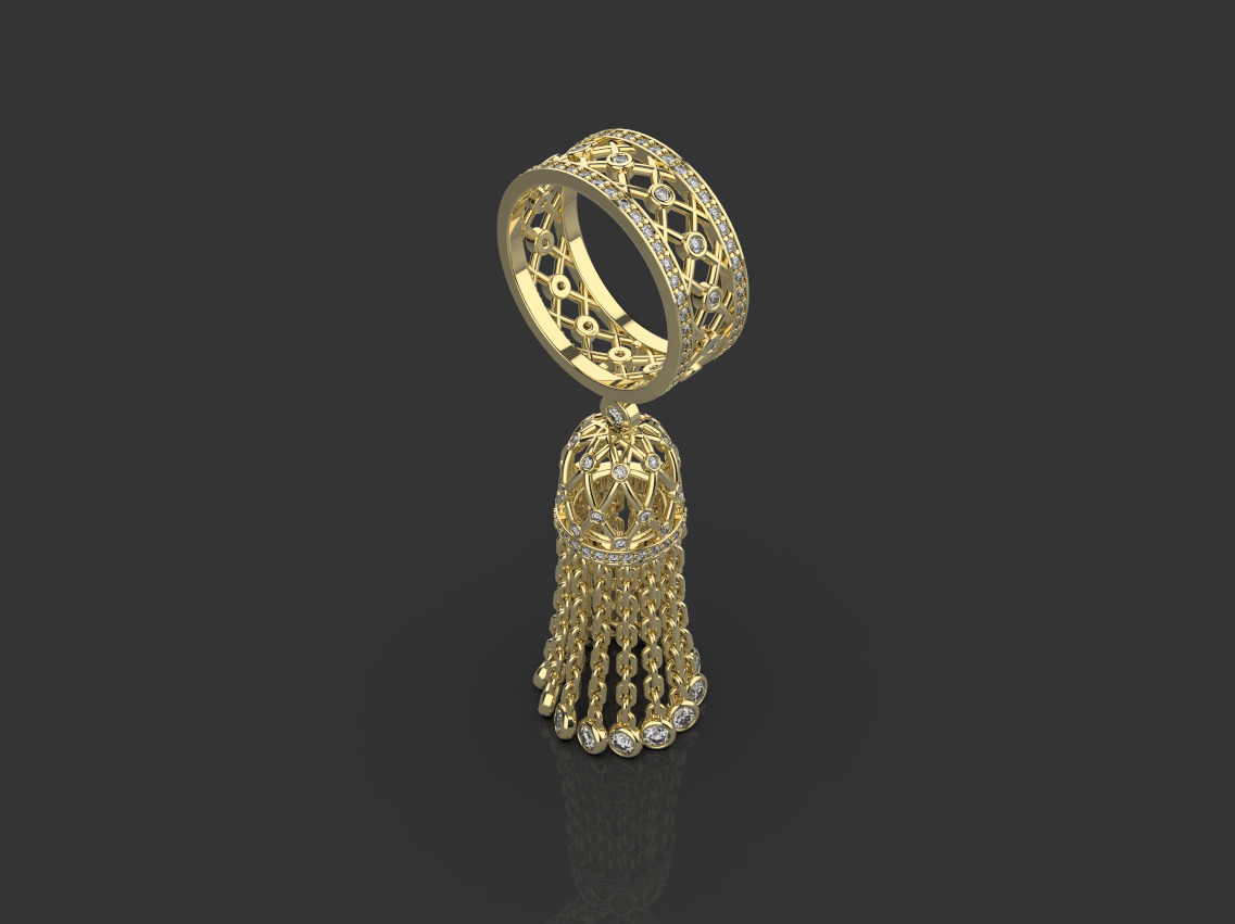 Tassel ring 3D print model_1