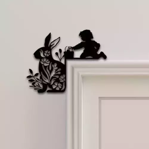 Rabbit Door Corner Decor