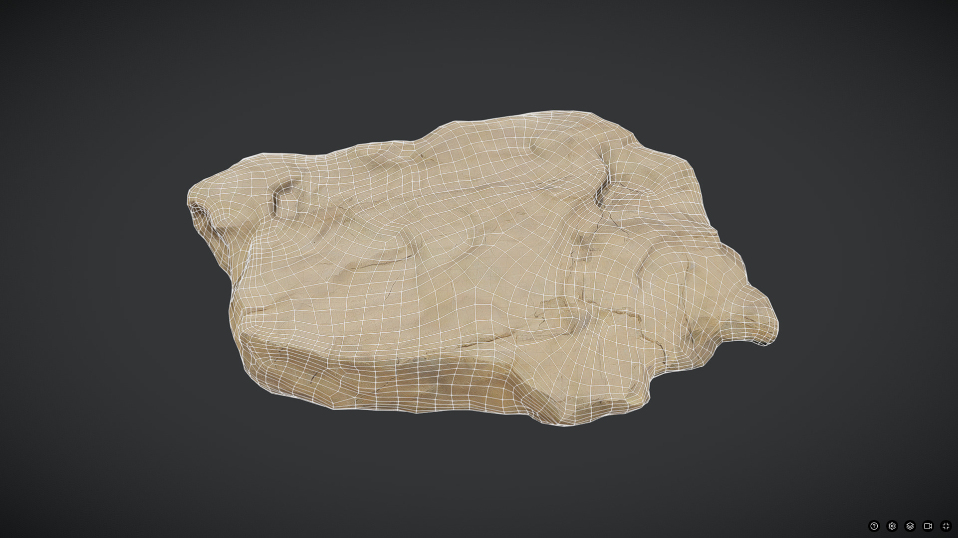Desert Rock Low-poly 3D model_2