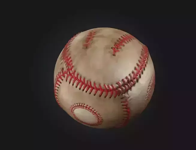 Realistic 3D Baseball Model Game-Optimized