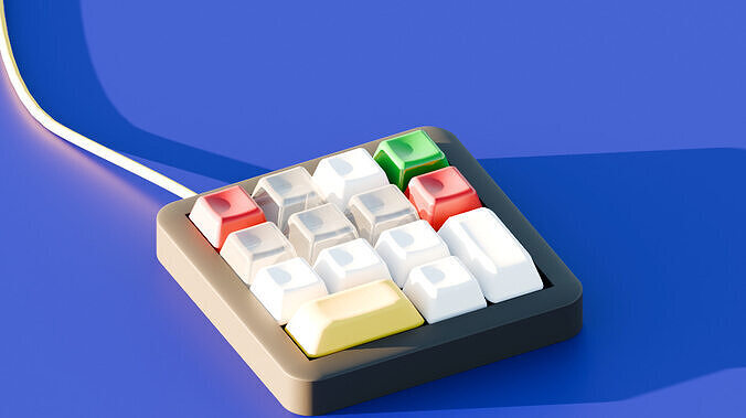 Mini keyboard Low-poly 3D model