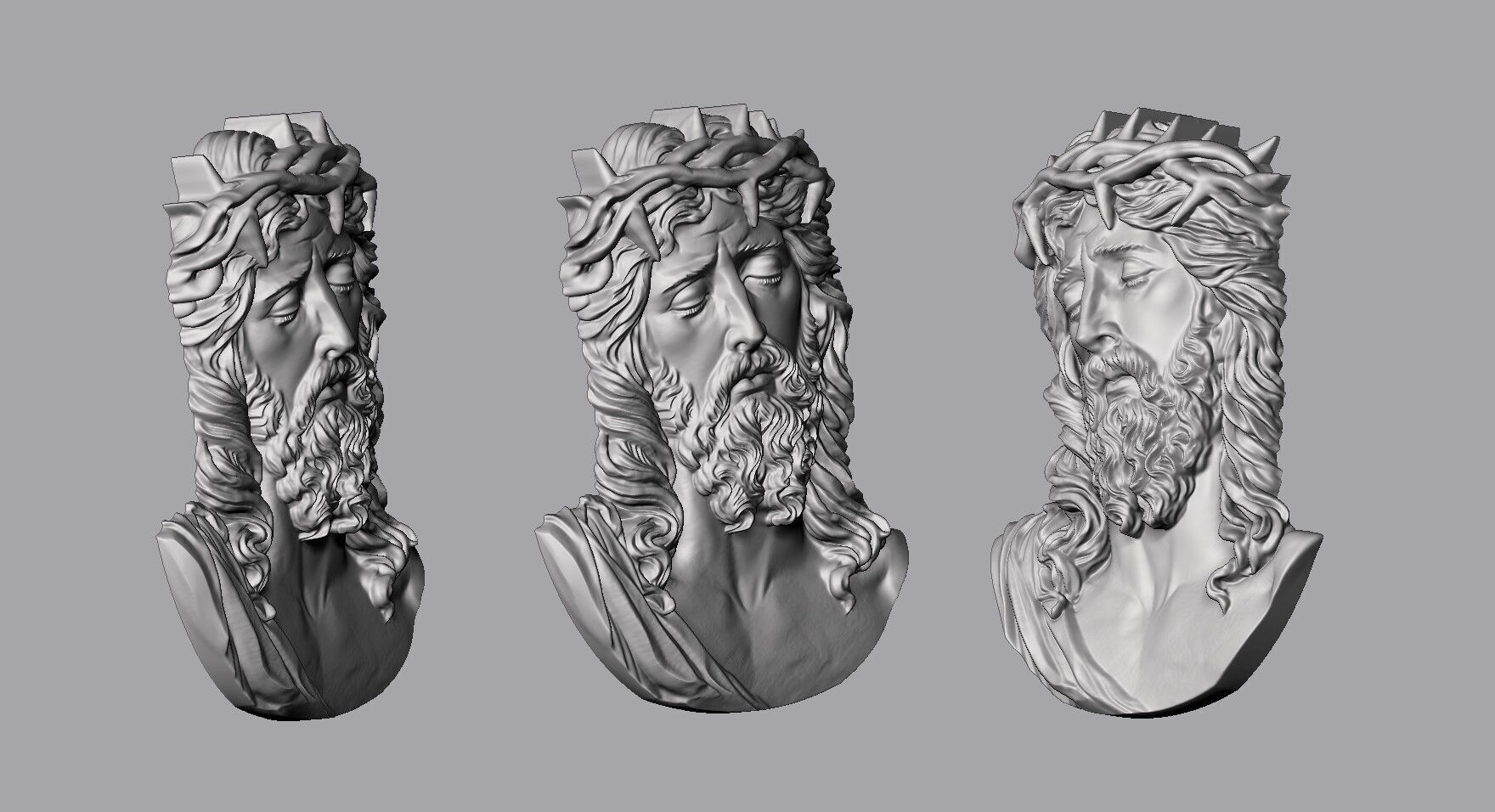 Jesus pendant 2 3D print model_5