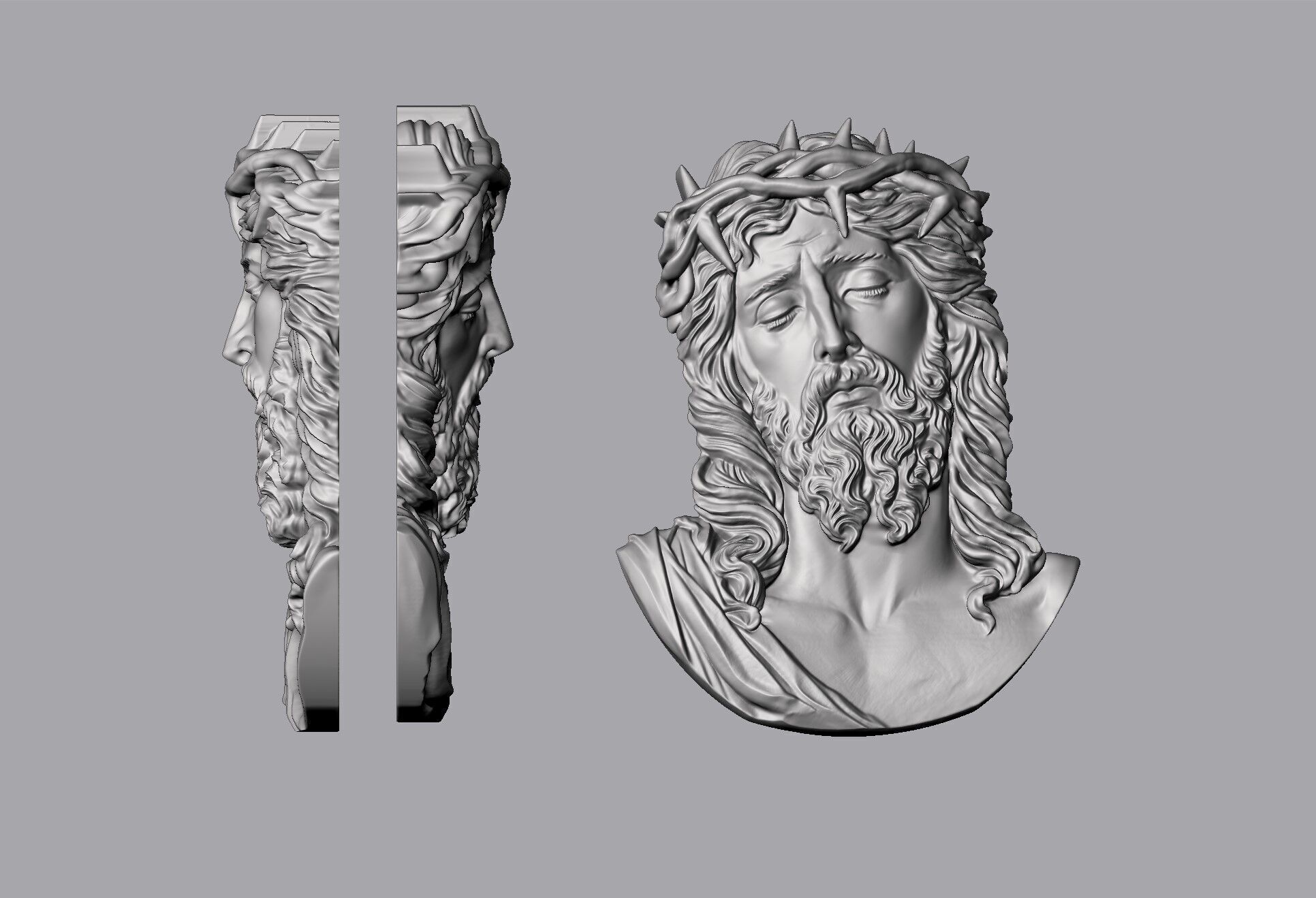 Jesus pendant 2 3D print model_8