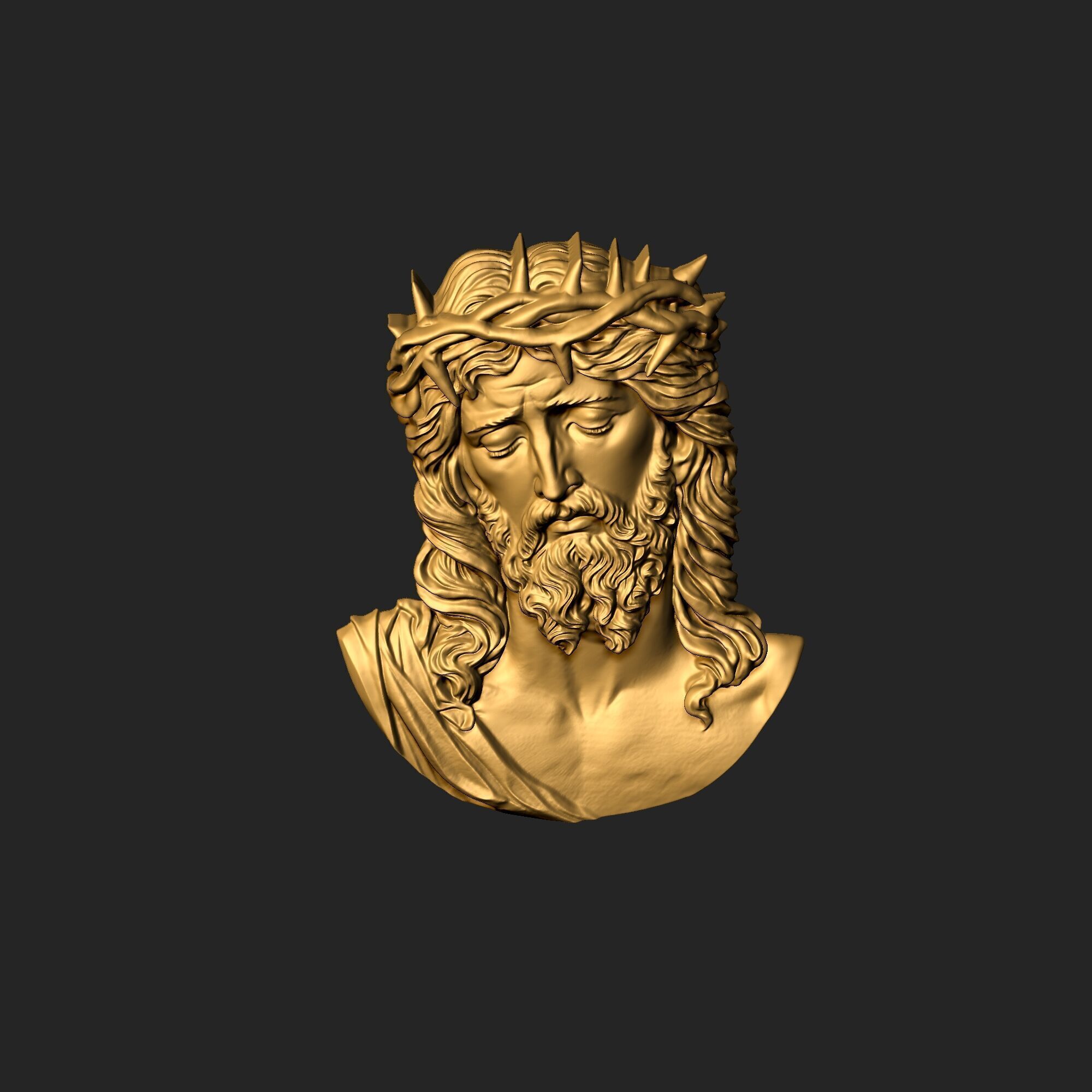 Jesus pendant 2 3D print model_11