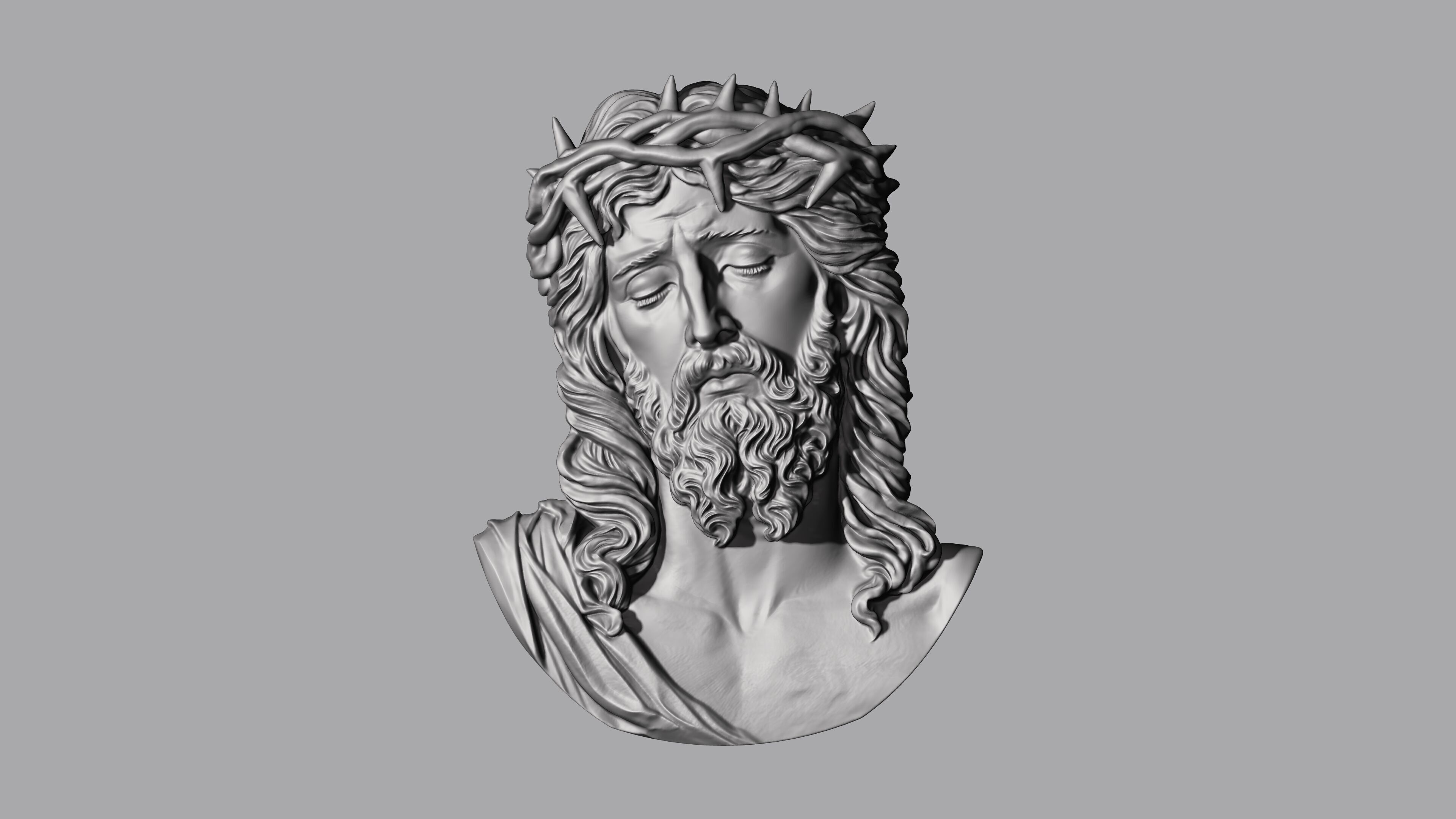 Jesus pendant 2 3D print model_1