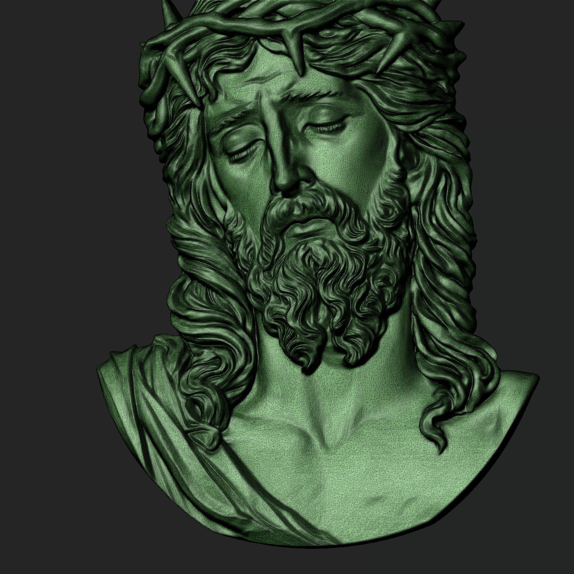 Jesus pendant 2 3D print model_13
