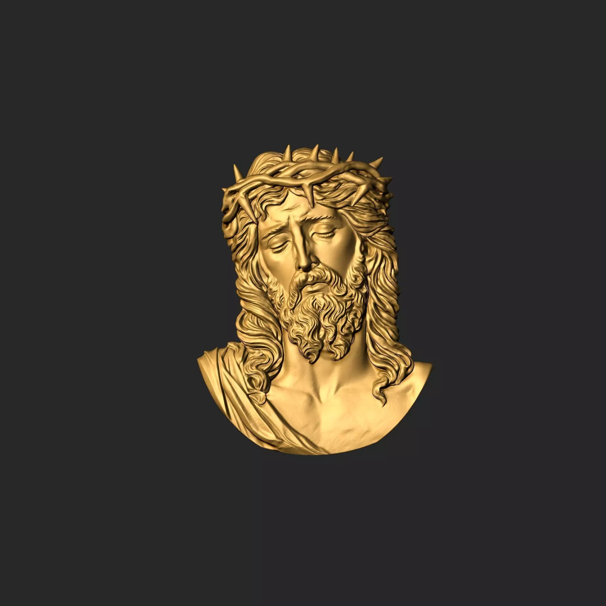 Jesus pendant 2 3D print model_0