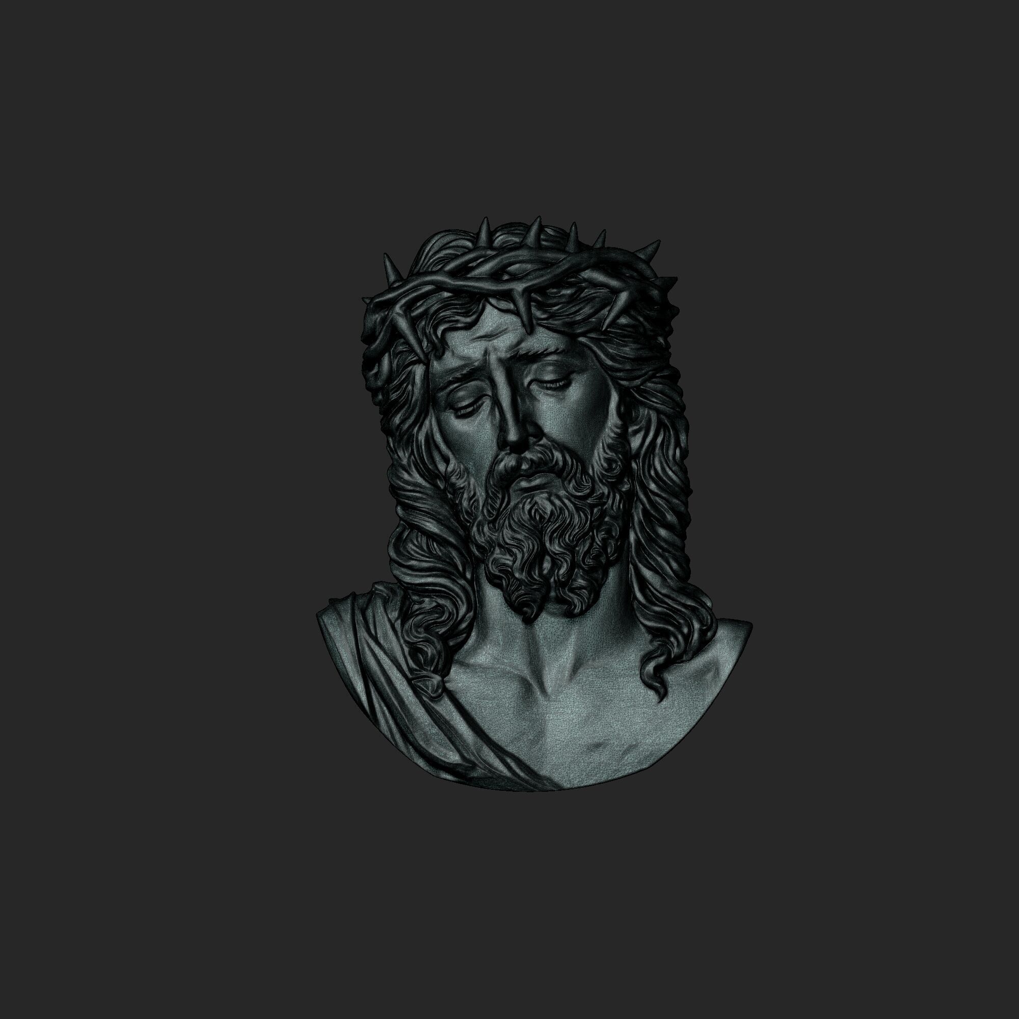 Jesus pendant 2 3D print model_9