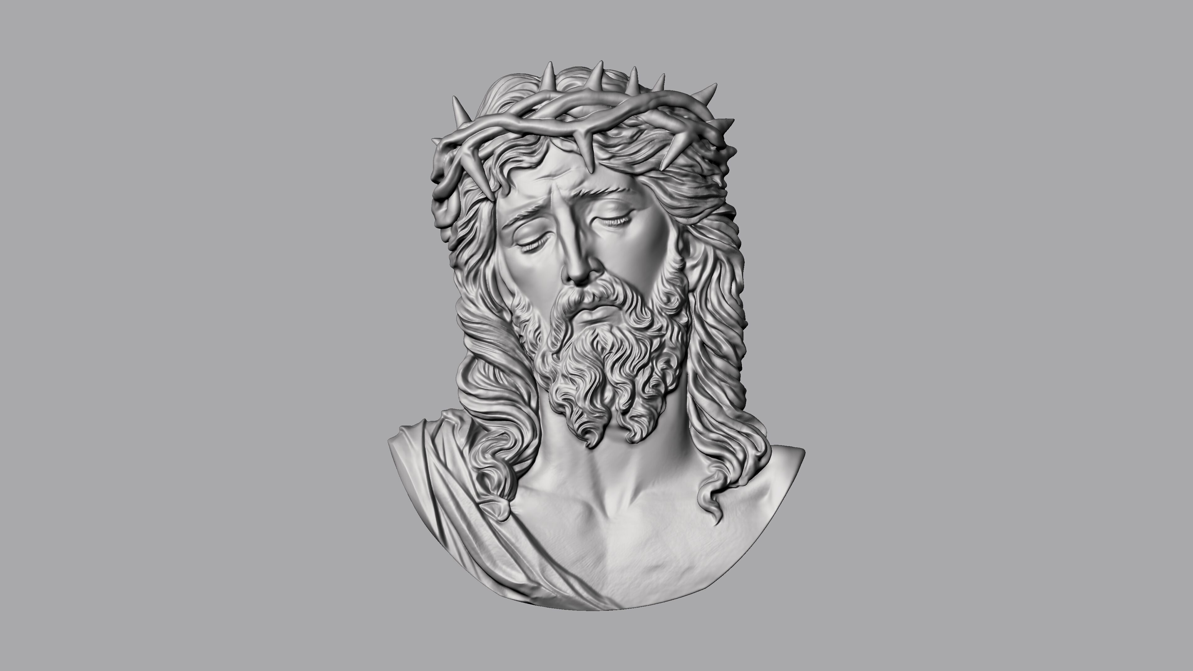 Jesus pendant 2 3D print model_2