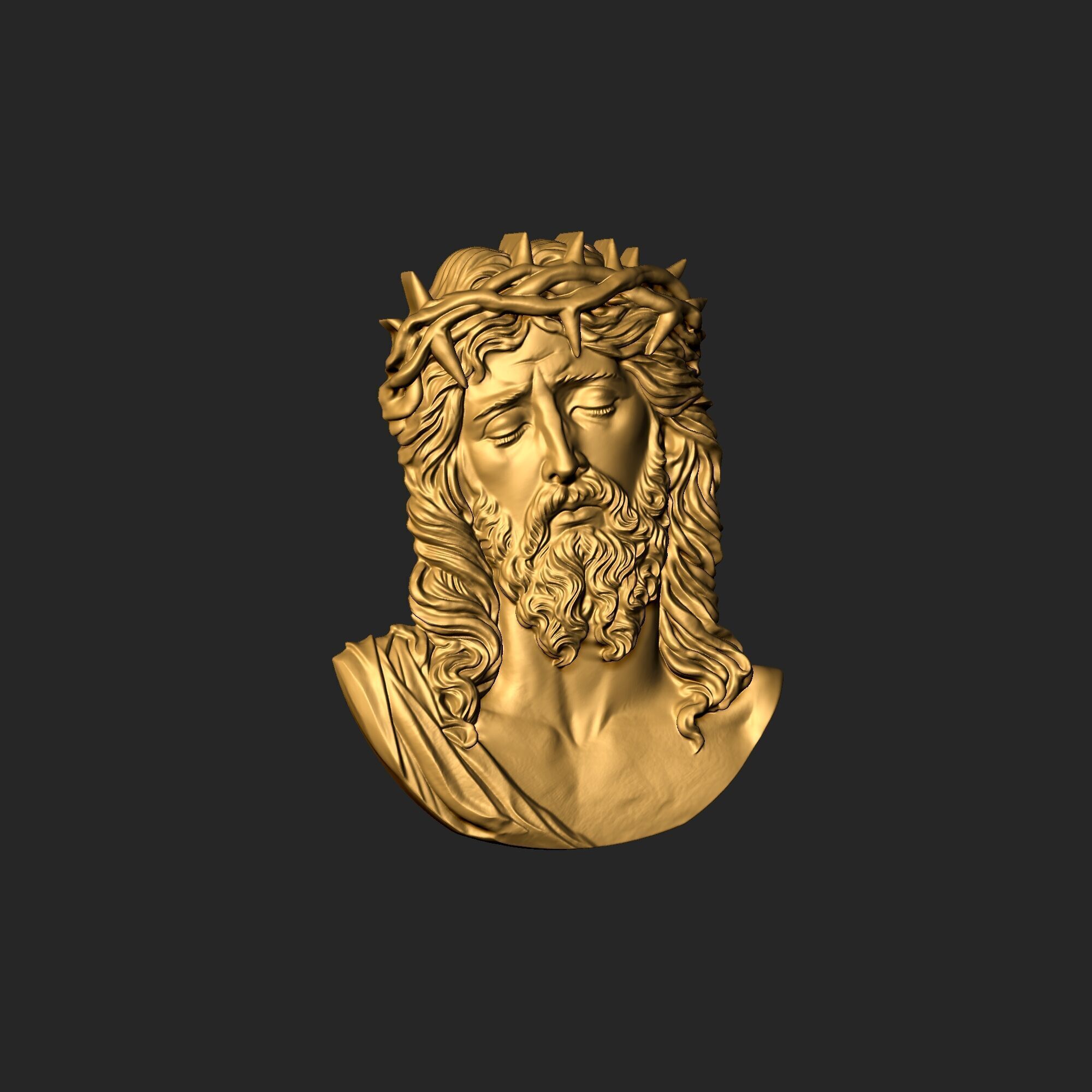 Jesus pendant 2 3D print model_12