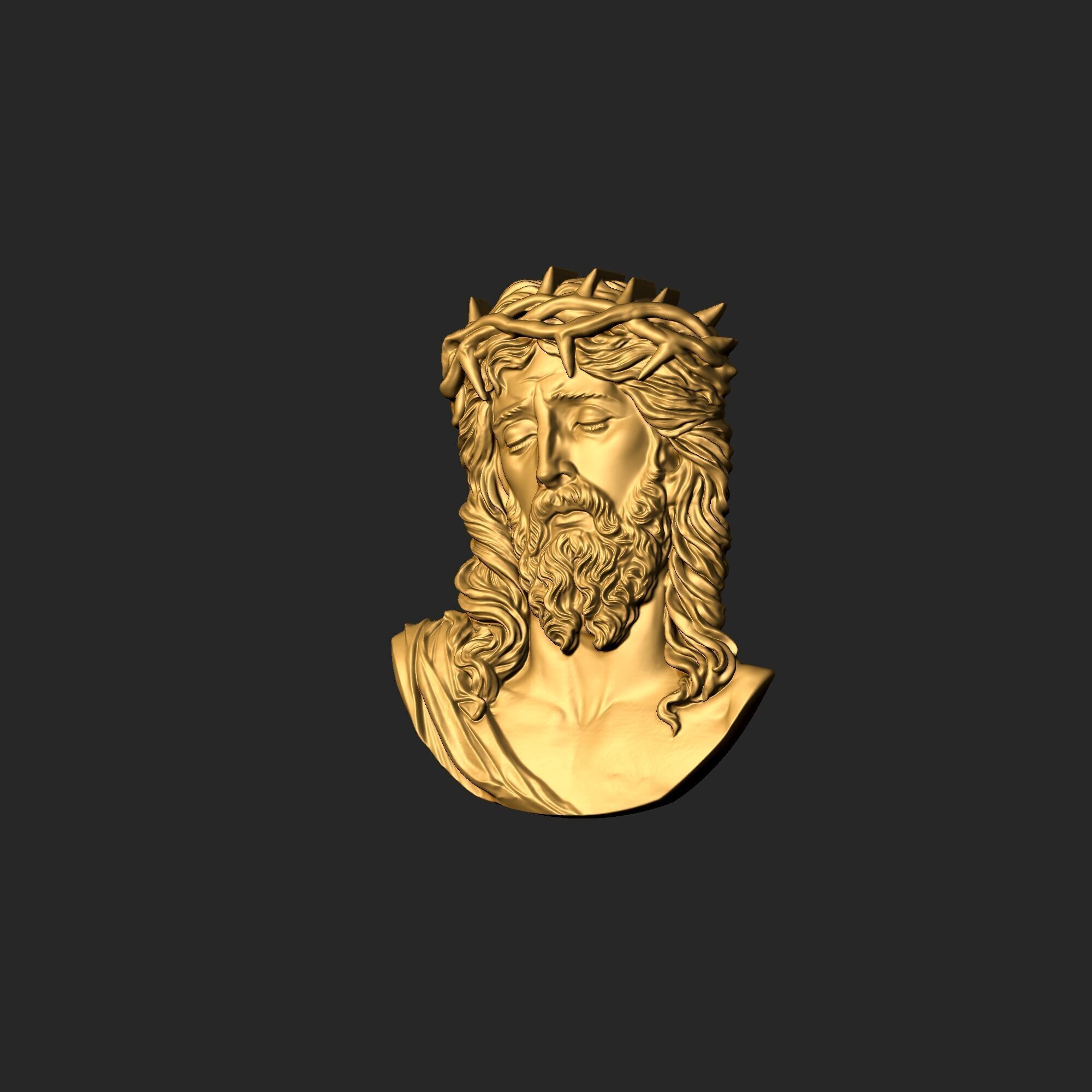 Jesus pendant 2 3D print model_14