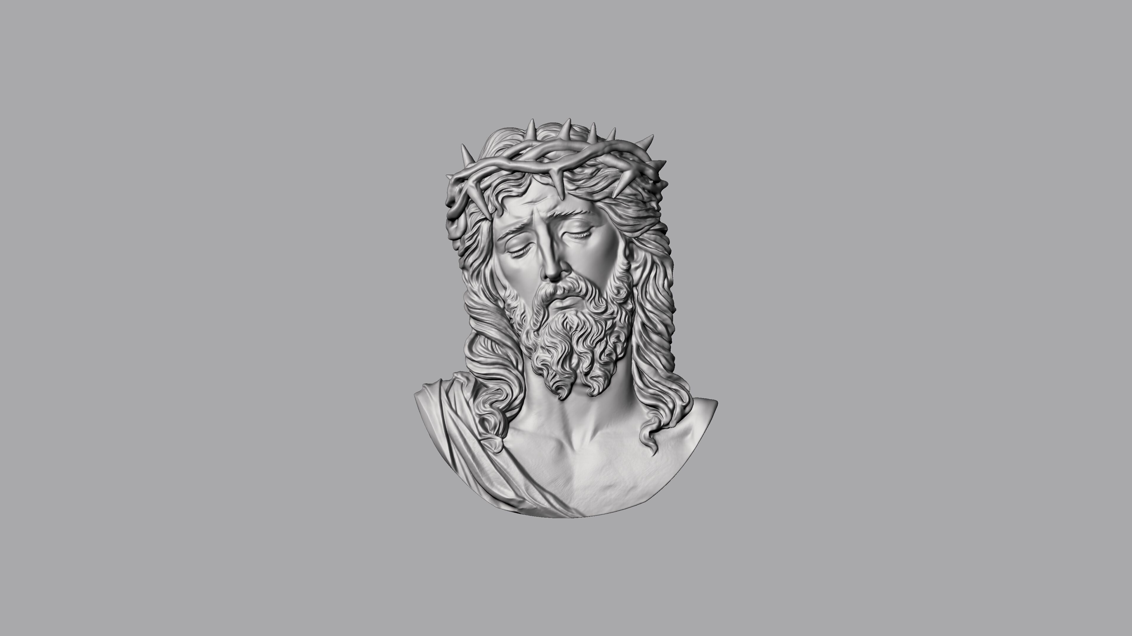 Jesus pendant 2 3D print model_3