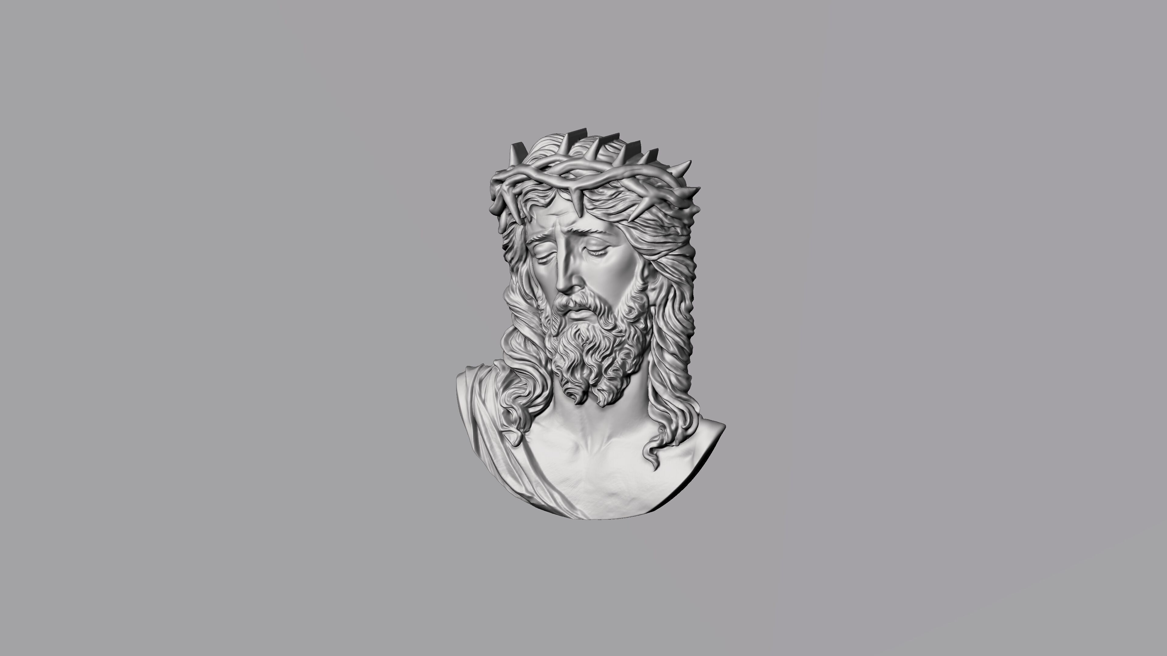 Jesus pendant 2 3D print model_4