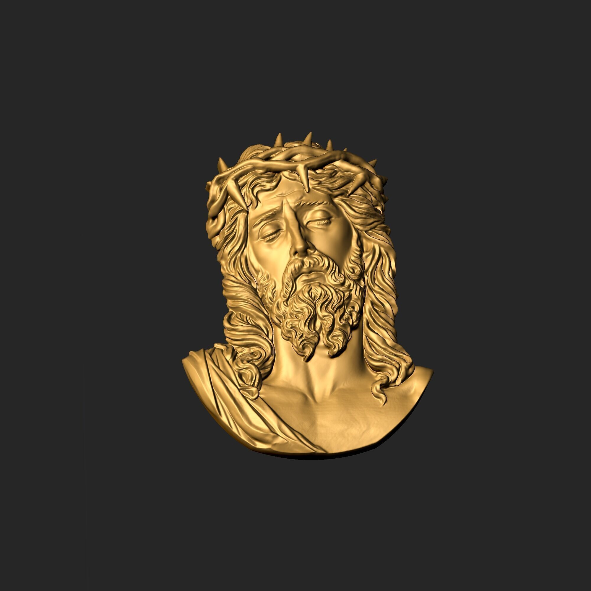 Jesus pendant 2 3D print model_10