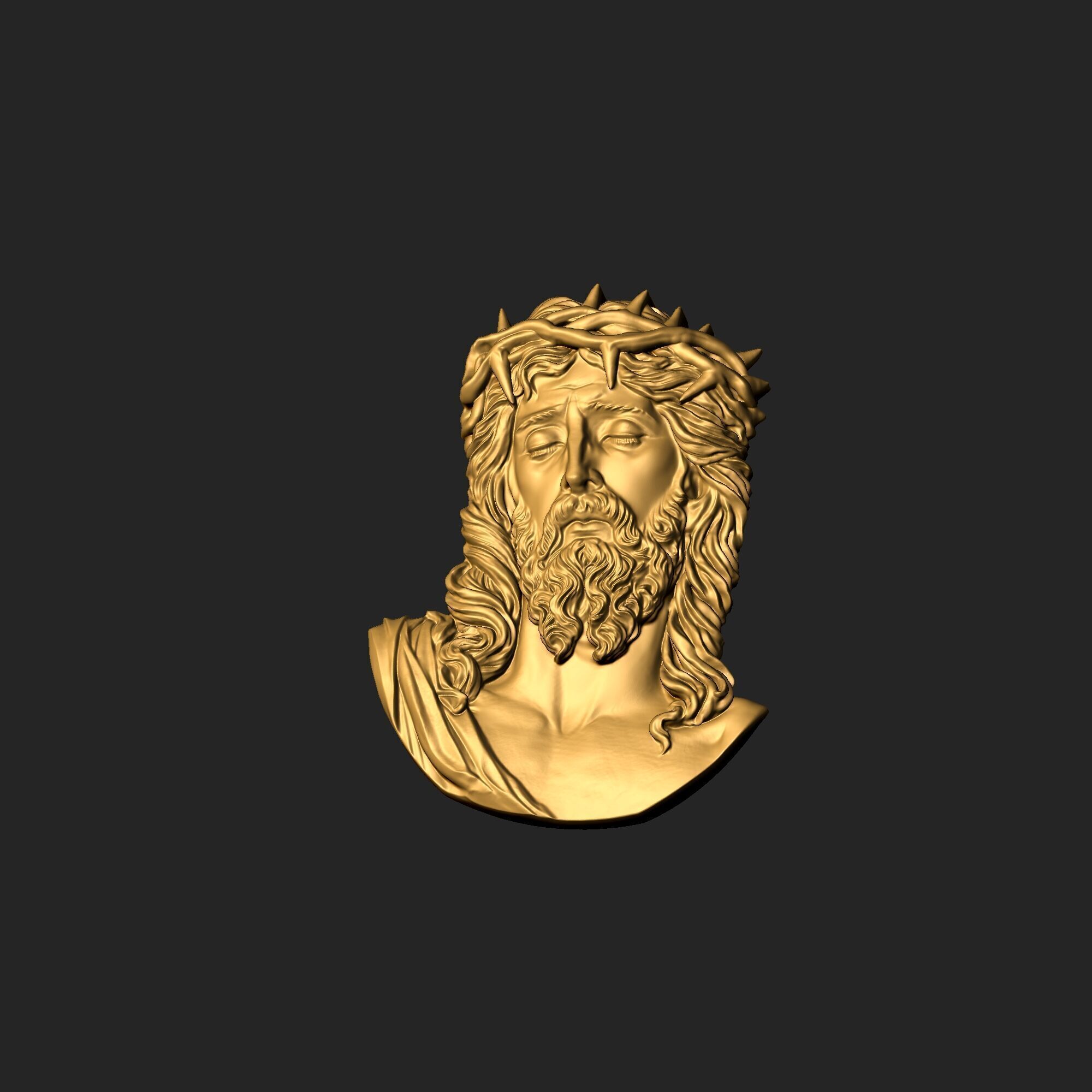 Jesus pendant 2 3D print model_15