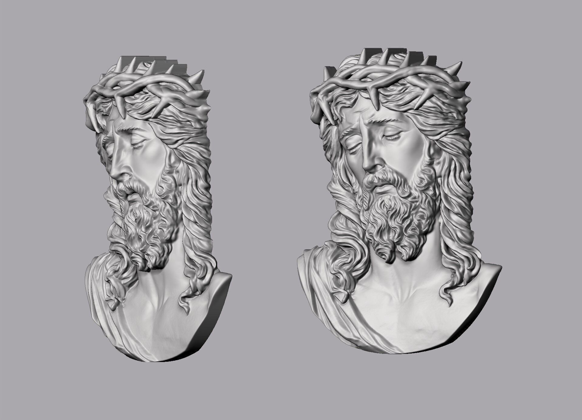 Jesus pendant 2 3D print model_7