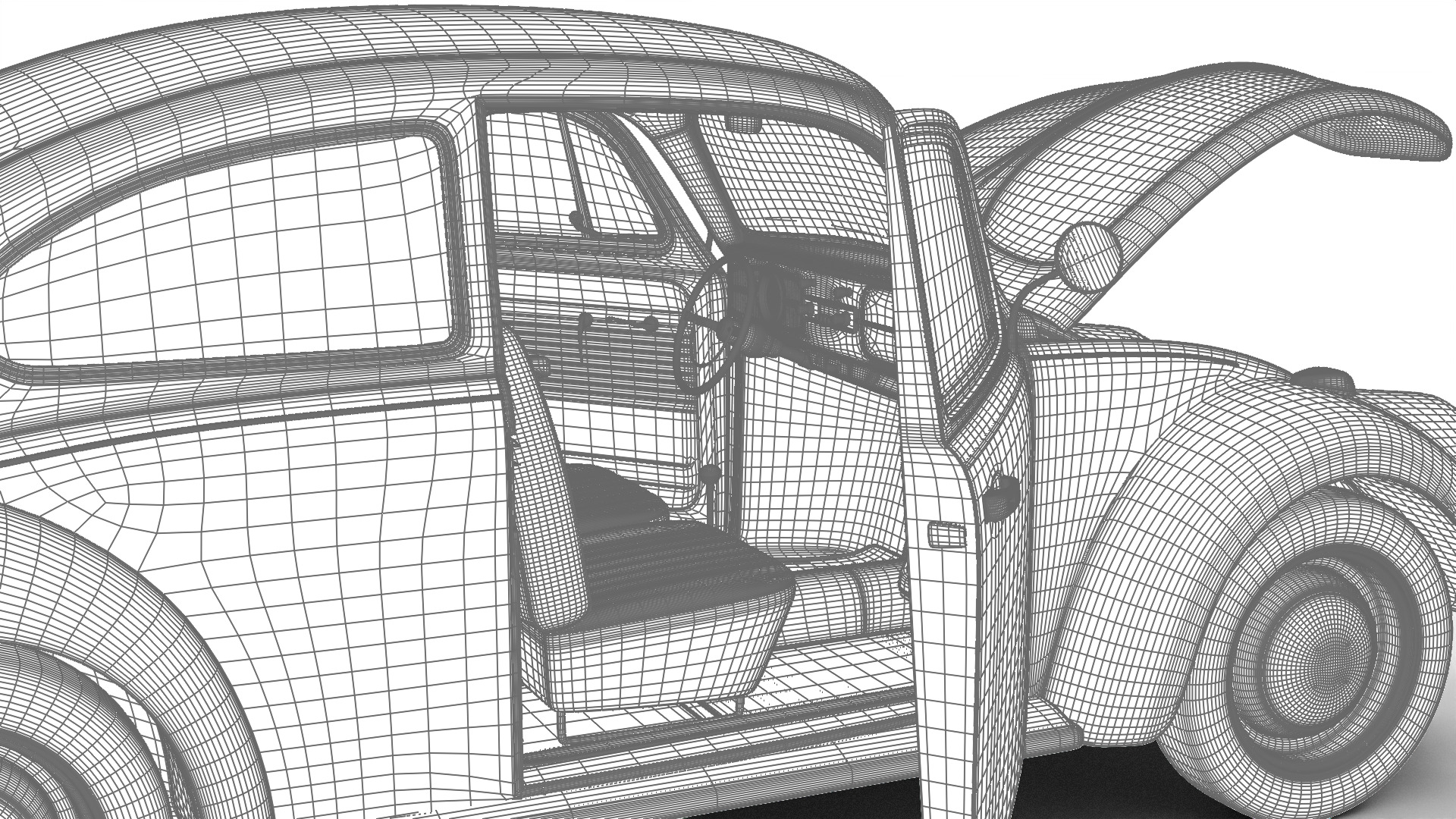 Volkswagen Beetle 1300 1963 HQ 3d model 3D model_32