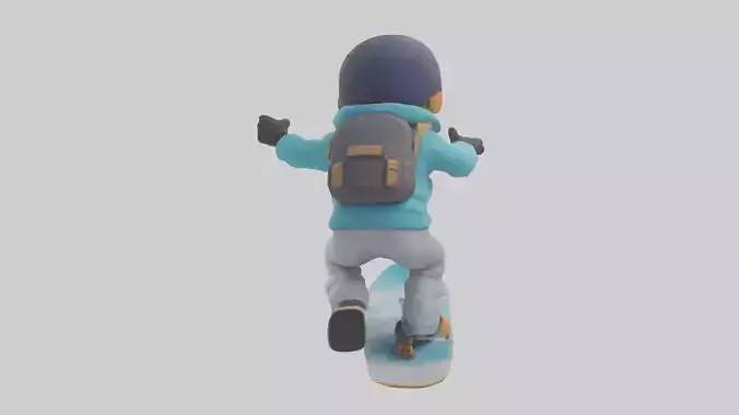 Cartoon Snowboarder model 3D model