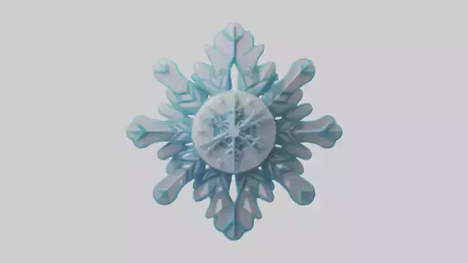 Cartoon Snowflake model 3D model