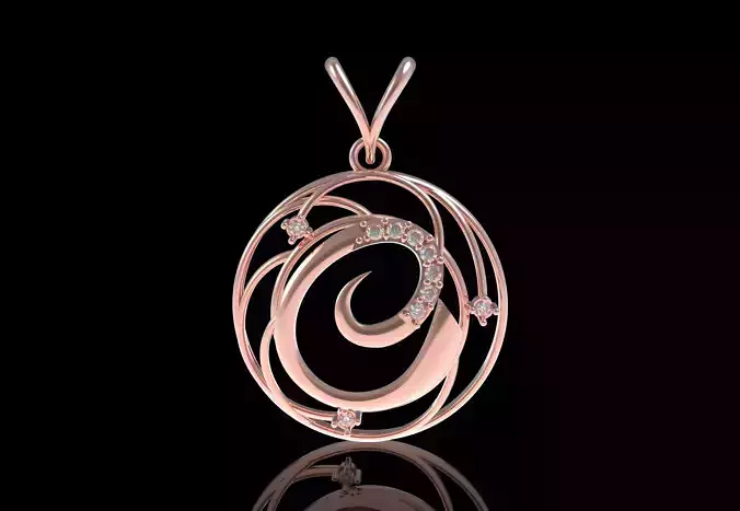 Alphabet C Diamond Pendant