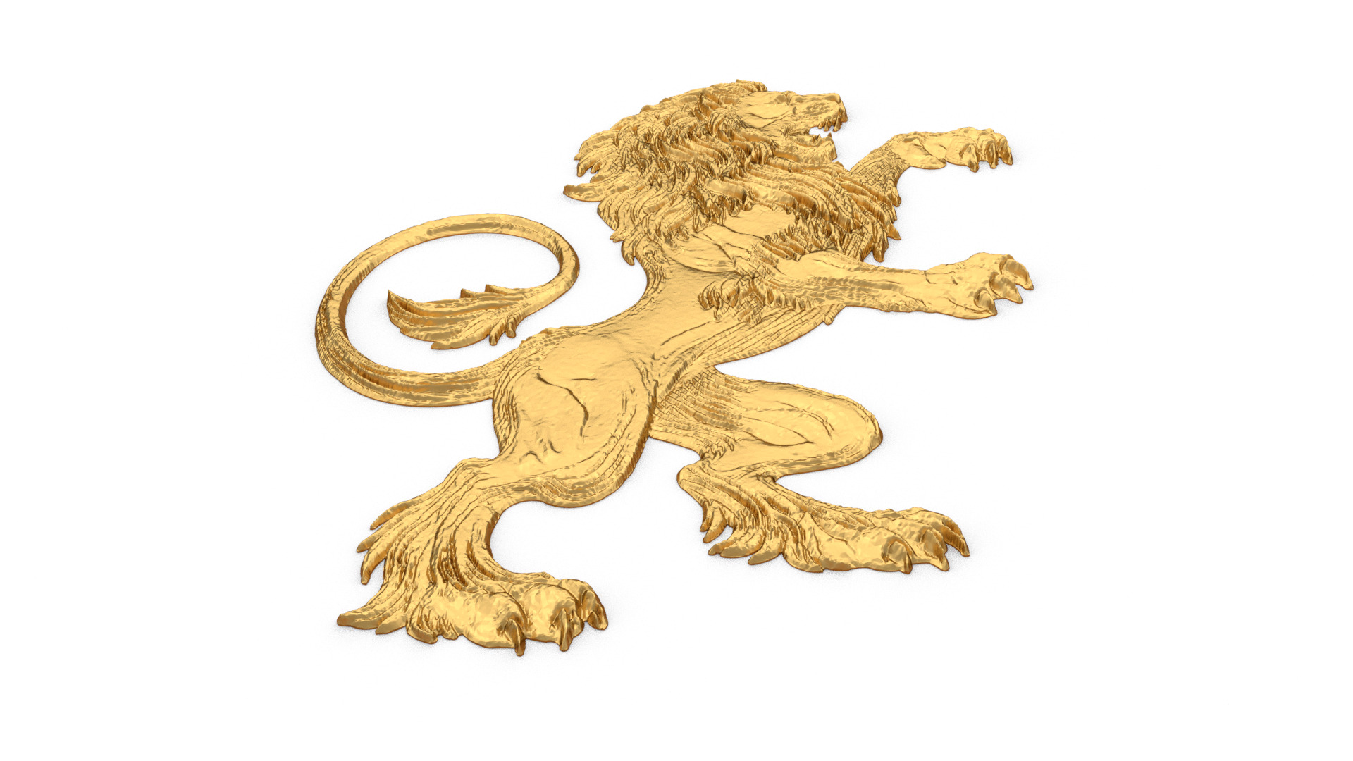 Heraldry Lion 03 3D print model_4