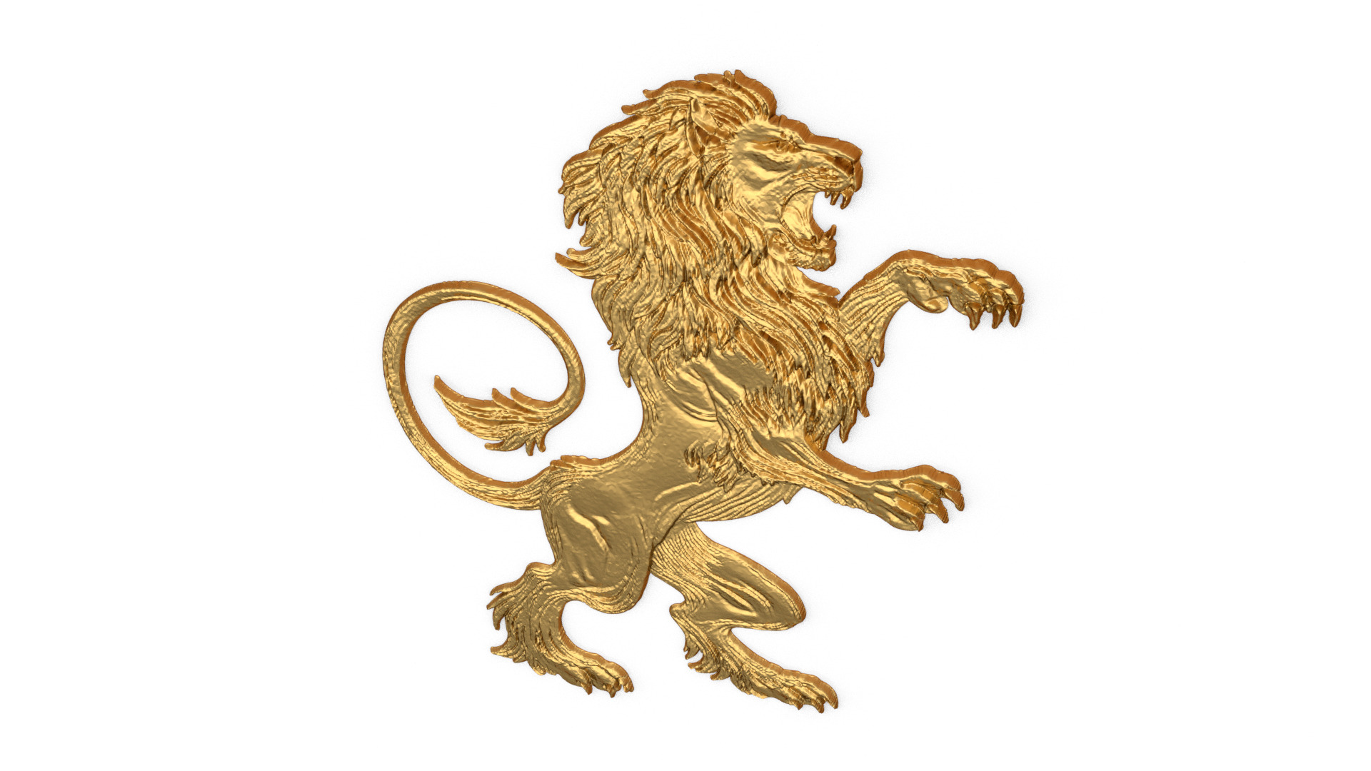 Heraldry Lion 03 3D print model_3