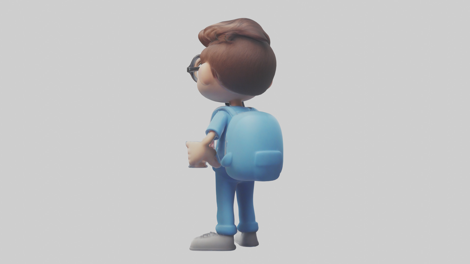 Cartoon Social Media Manager model 3D model_1