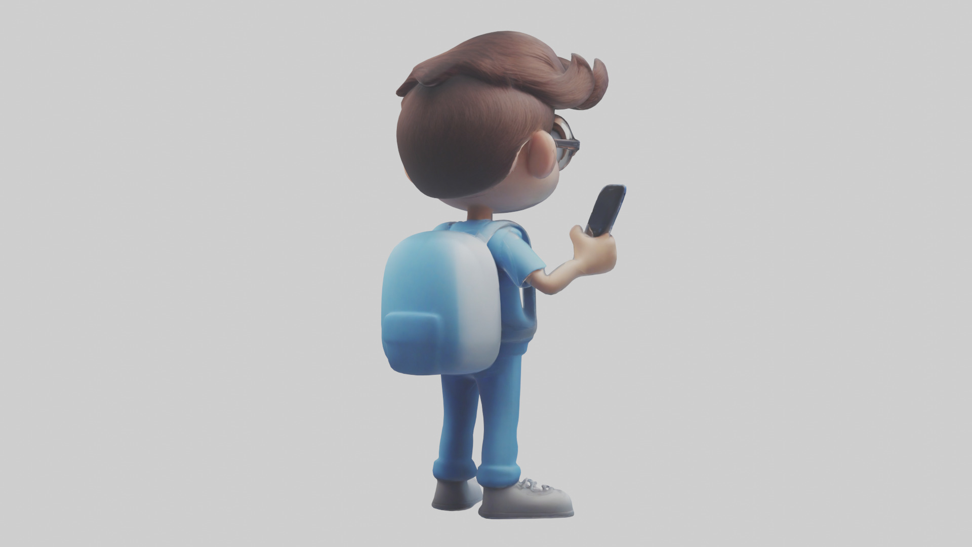 Cartoon Social Media Manager model 3D model_2