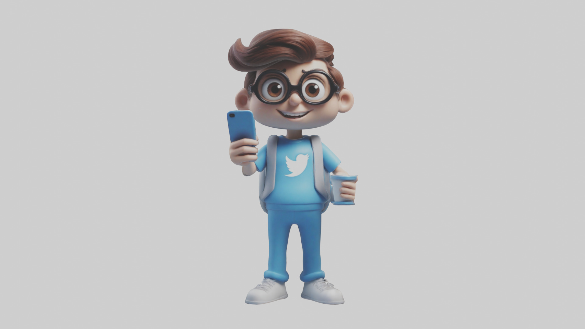 Cartoon Social Media Manager model 3D model_9