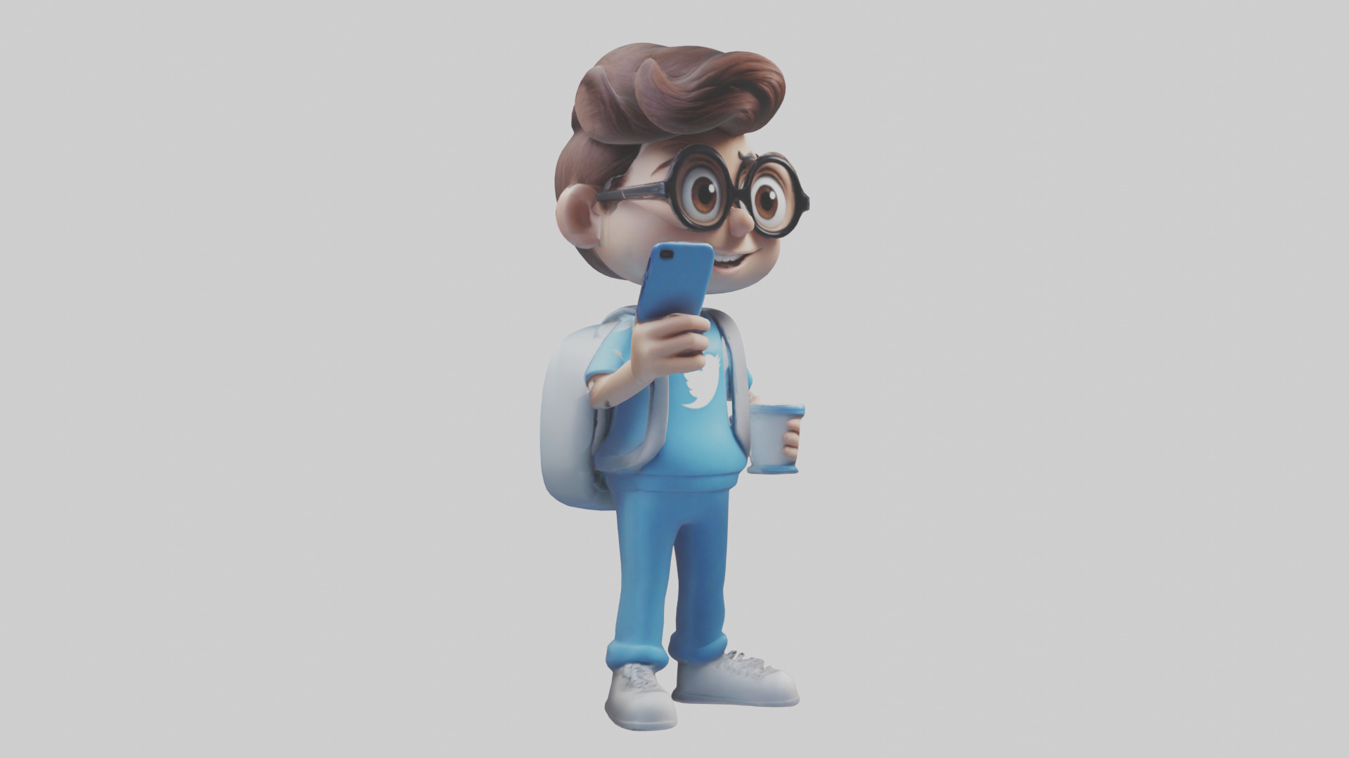 Cartoon Social Media Manager model 3D model_11