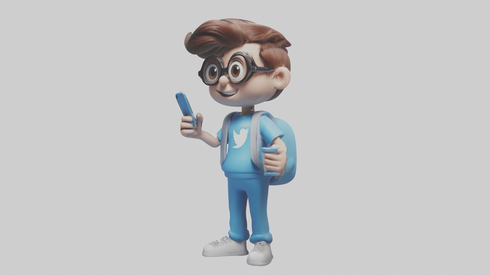 Cartoon Social Media Manager model 3D model_8