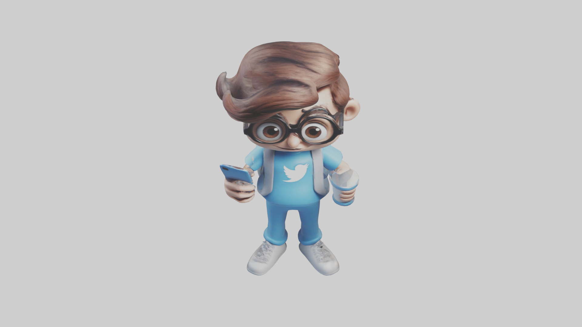 Cartoon Social Media Manager model 3D model_16