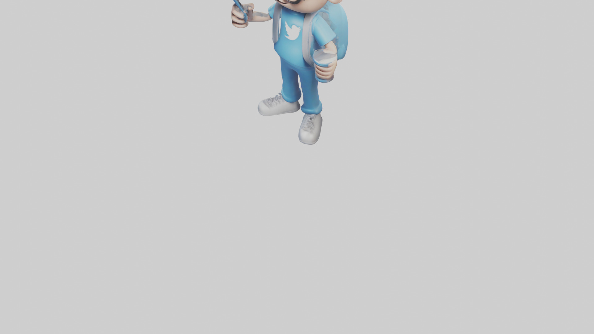 Cartoon Social Media Manager model 3D model_5