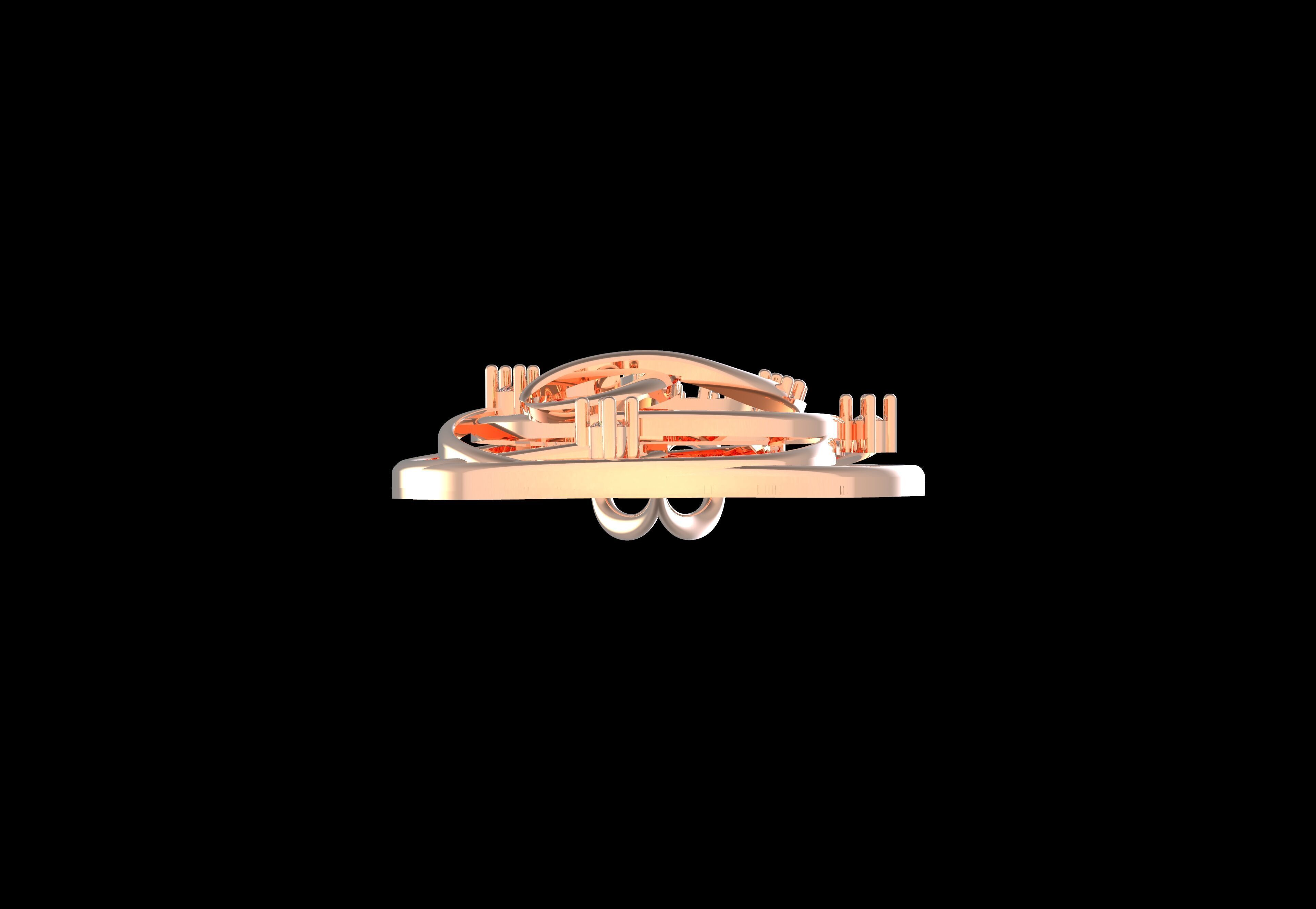 Alphabet D Diamond Pendant 3D print model_20