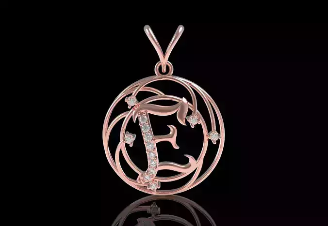 Alphabet E Diamond Pendant