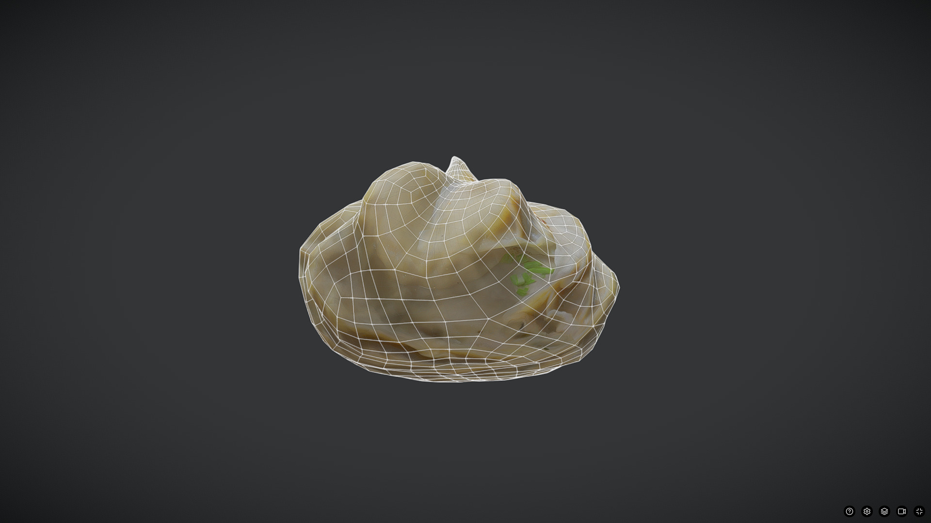 Dumpling 2 Low-poly 3D model_4