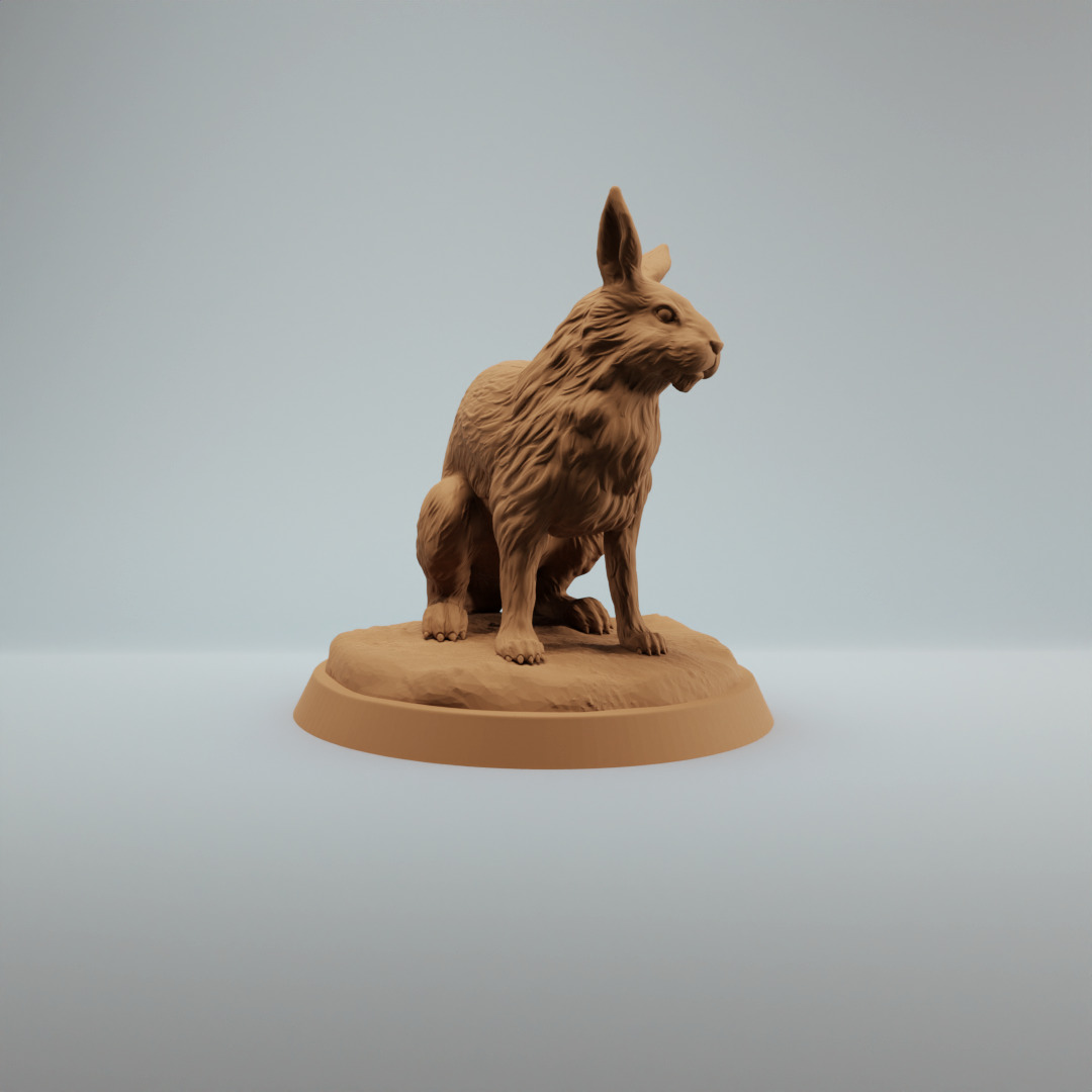 Rabbit Hare cute animal pre supported 3D print model_1
