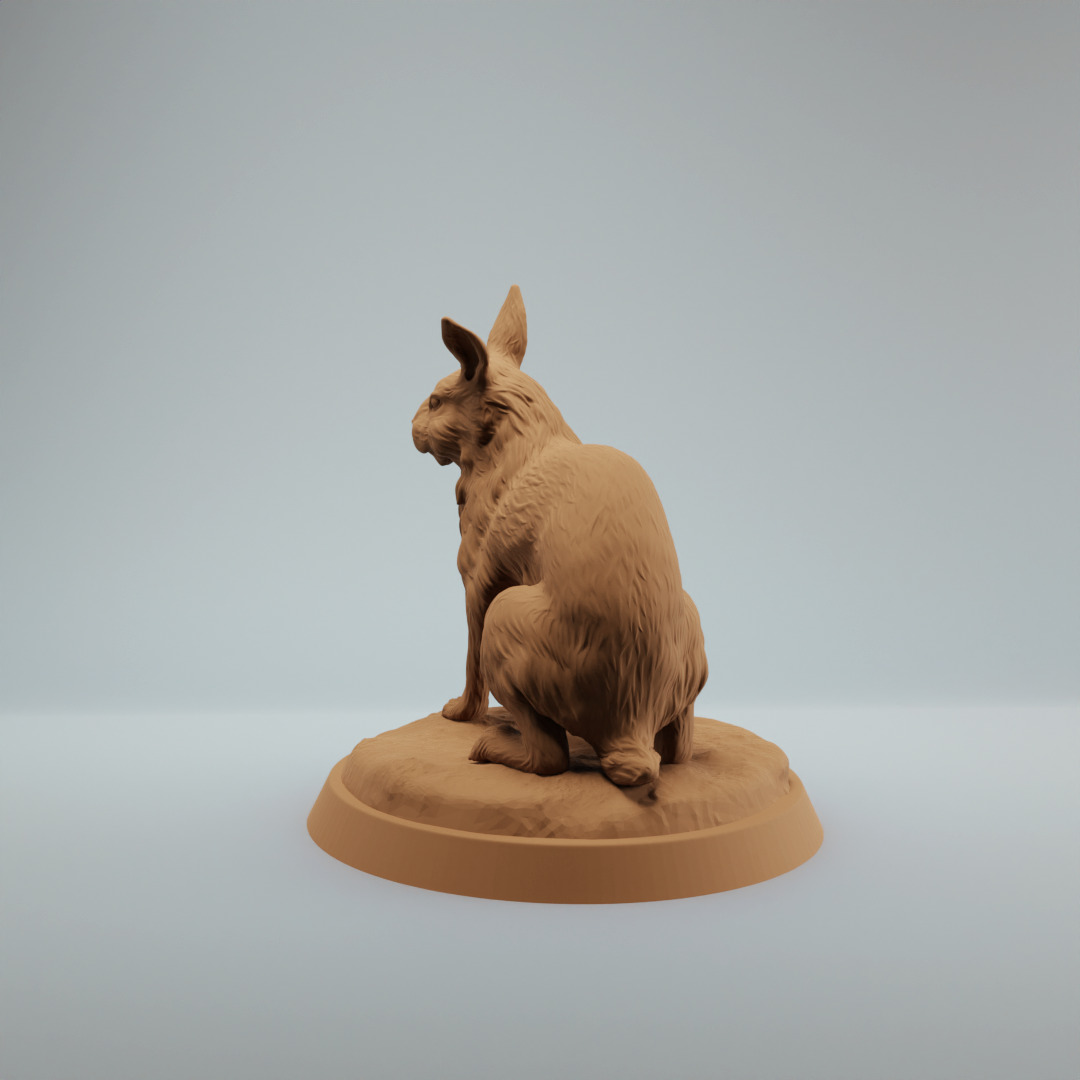 Rabbit Hare cute animal pre supported 3D print model_2