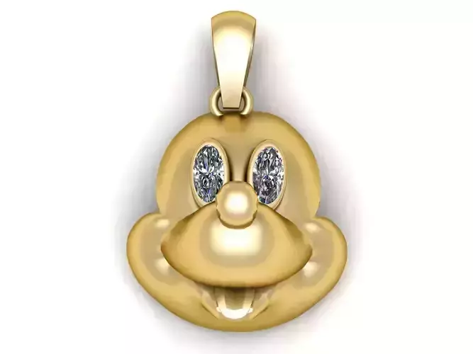 MICKEY MOUSE FACE PENDANT 3D PRINTABLE MODEL
