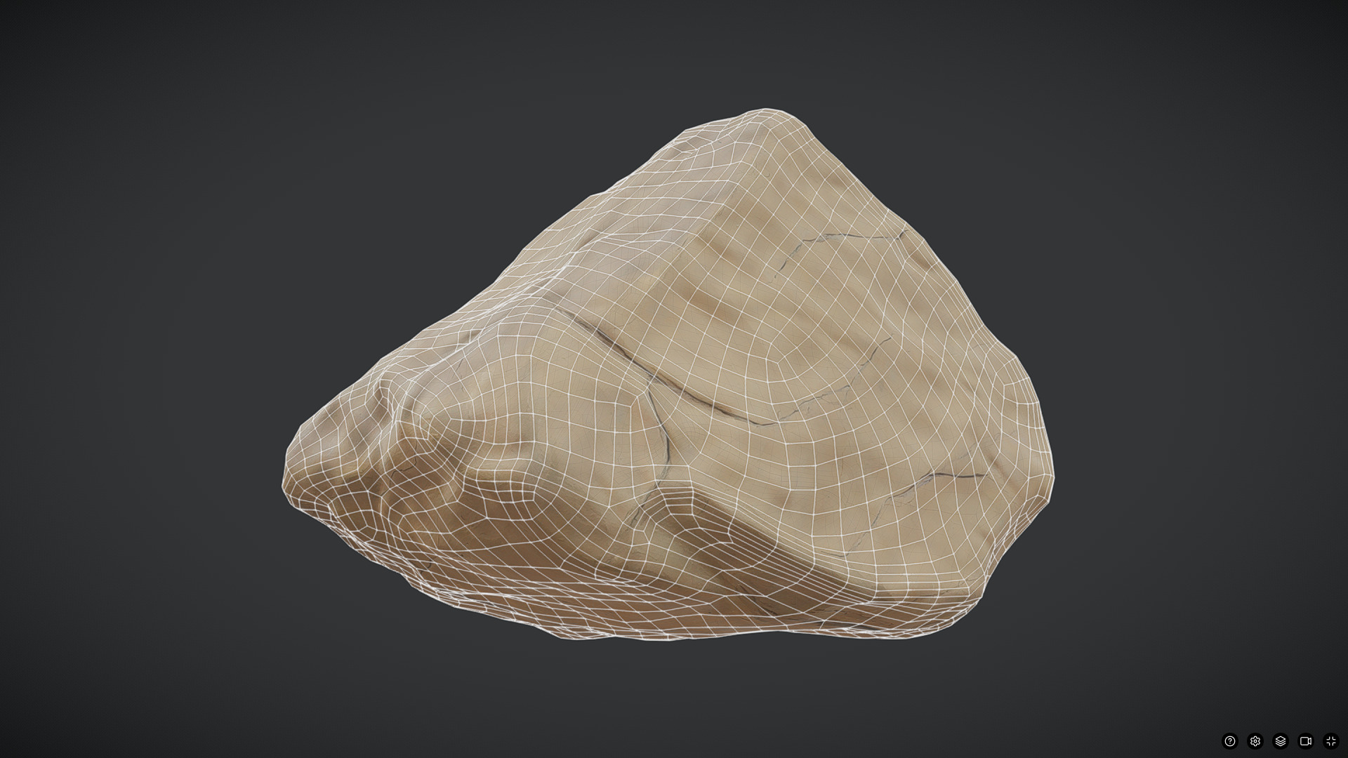 Desert Rock 3 Low-poly 3D model_4