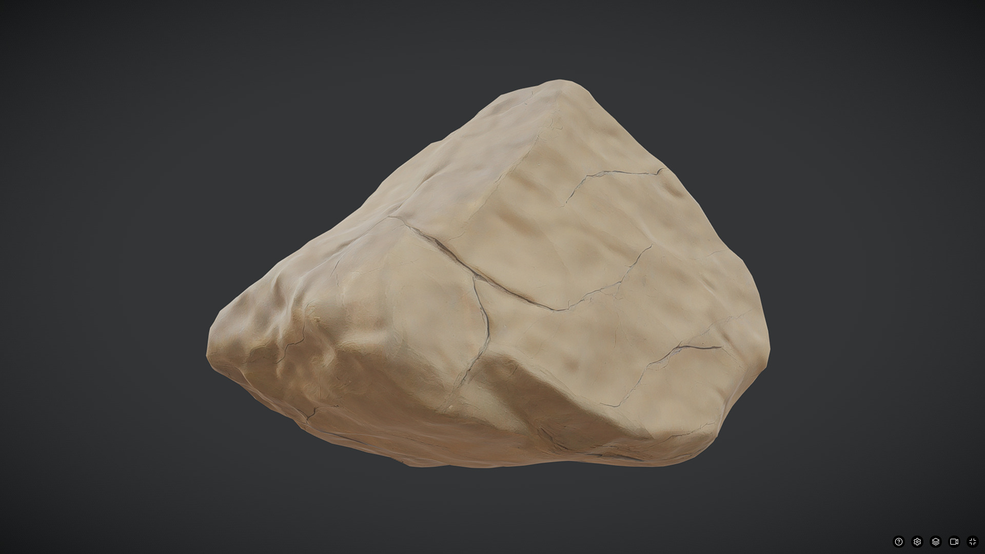 Desert Rock 3 Low-poly 3D model_3