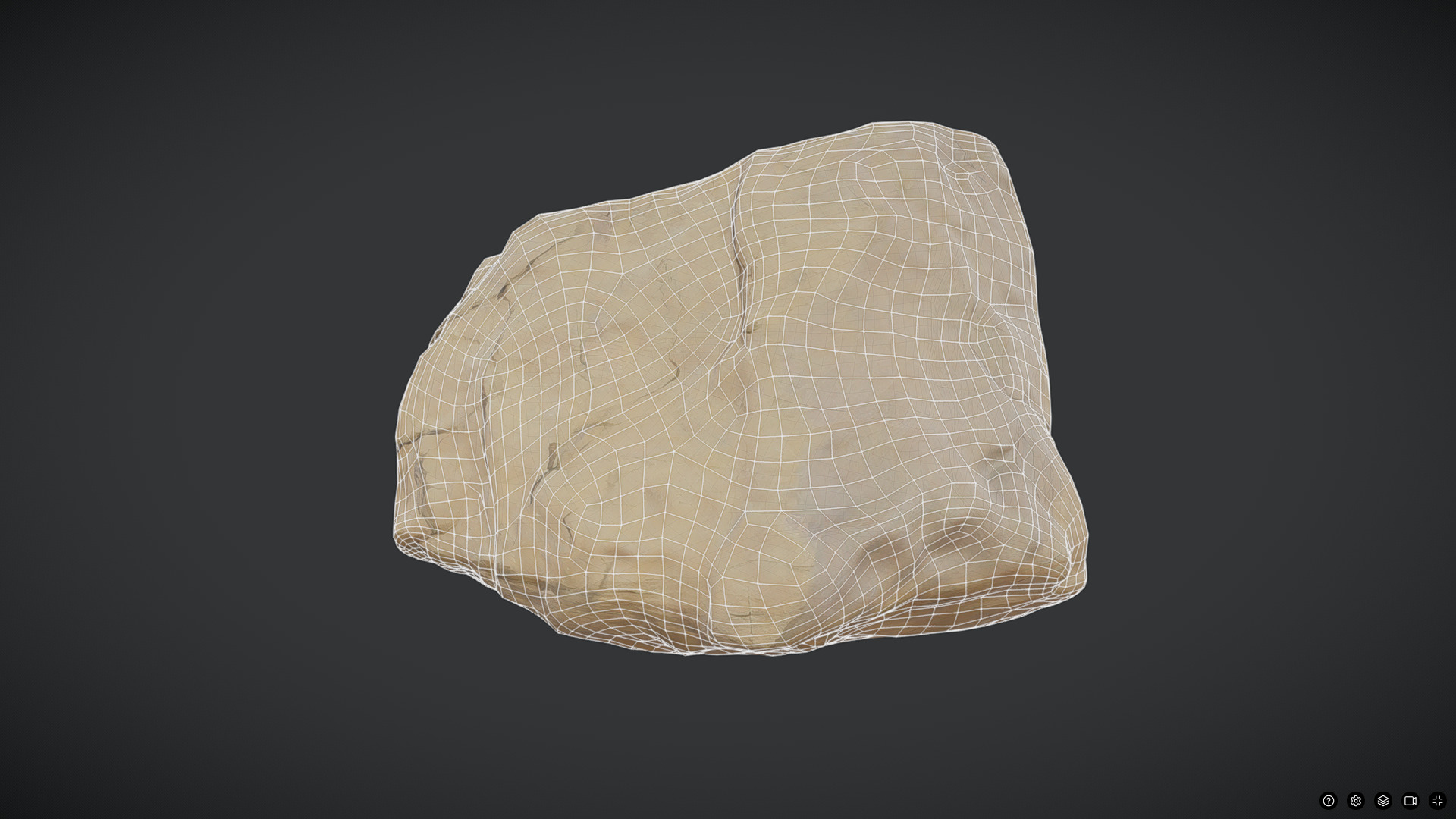 Desert Rock 3 Low-poly 3D model_2