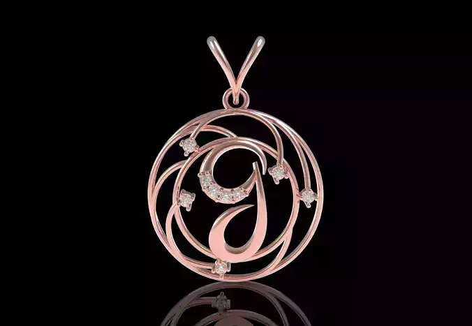Alphabet G Diamond Pendant