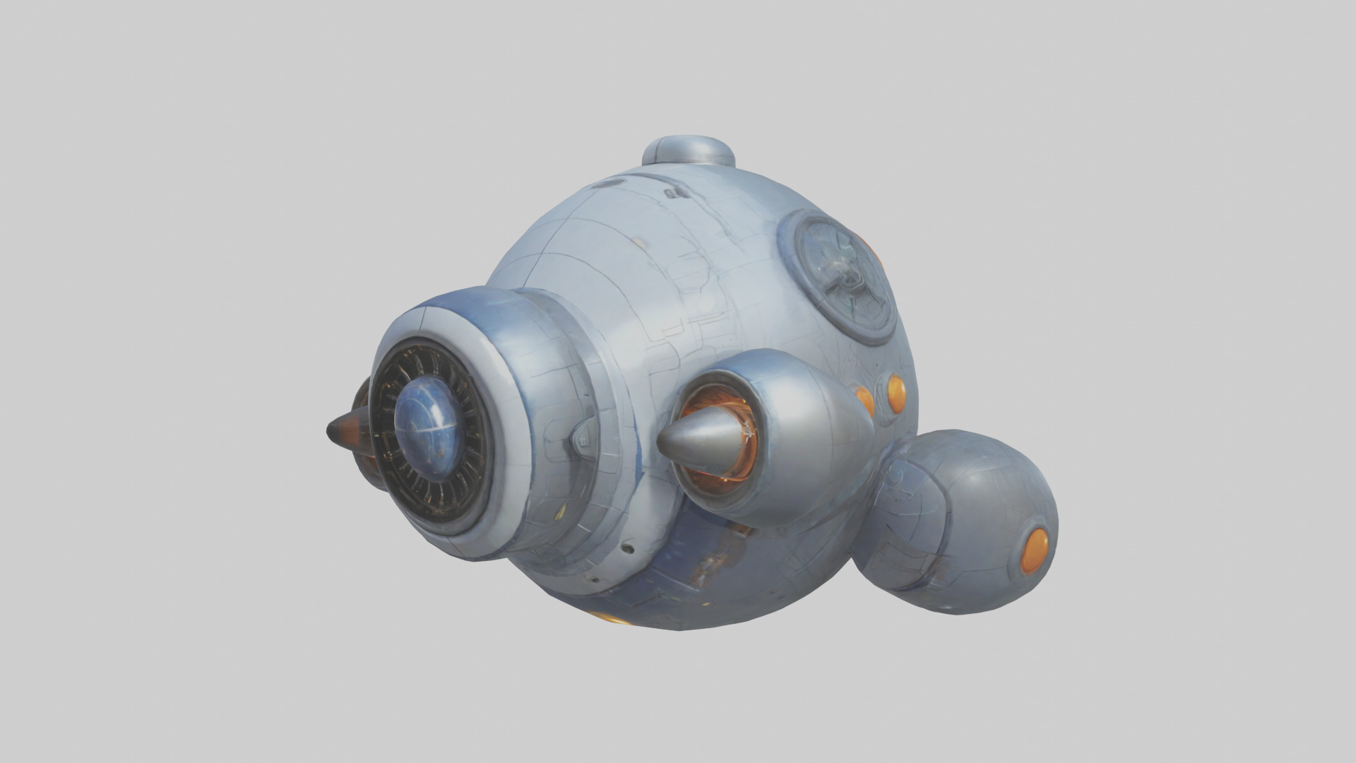 Cartoon Space Ship model 3D model_10