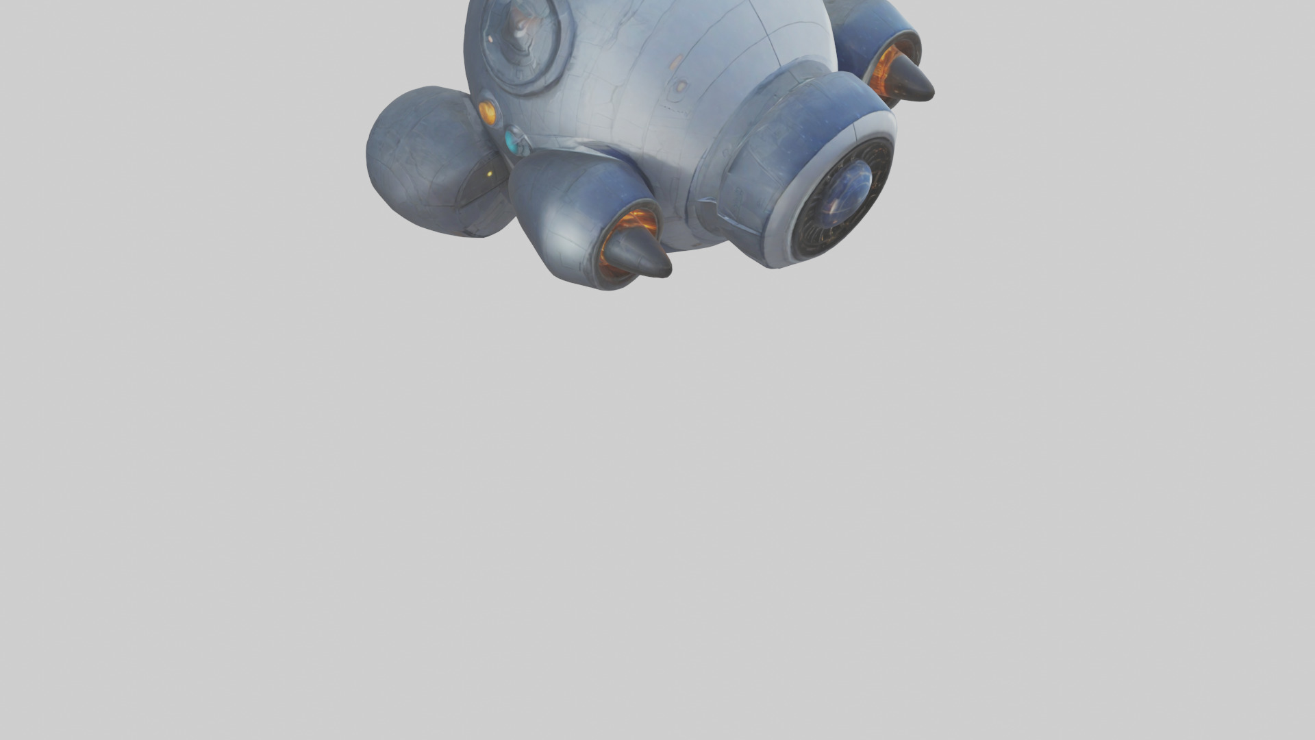 Cartoon Space Ship model 3D model_6